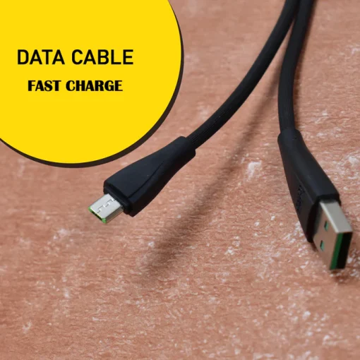 Data Cable V8 Android Data Transfer And Fast Charging Cable-V8 Cable BLack - Image 2