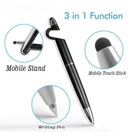 3 in 1 Stylus Pen with Mobile Stand Holder for Mobile (Random Colors) | Pack of 1 - Image 4