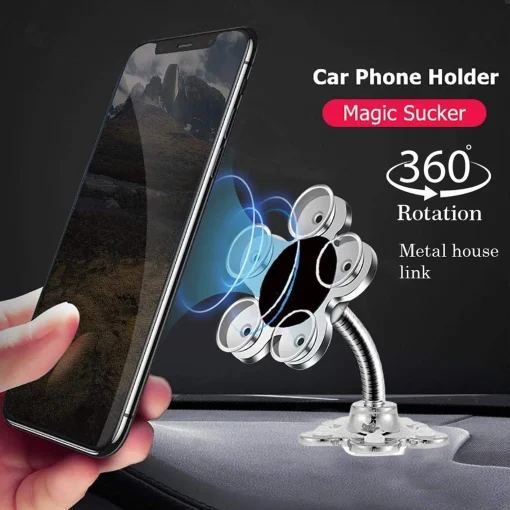 Phone Holder, 360°Rotatable Phone Stand Multi-Function Double-Sided Suction Cup Mobile Phone Holder( 0637A) - Image 3