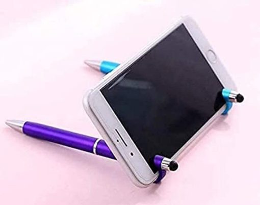 3 in 1 Stylus Pen with Mobile Stand Holder for Mobile (Random Colors) | Pack of 1 - Image 2