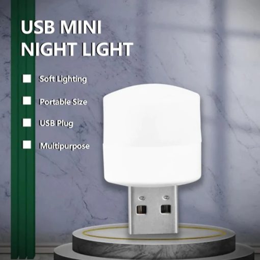 USB LED LAMP NIGHT LIGHT, PLUG IN SMALL LED NIGHTLIGHT MINI PORTABLE FOR PC AND LAPTOP. - Image 2