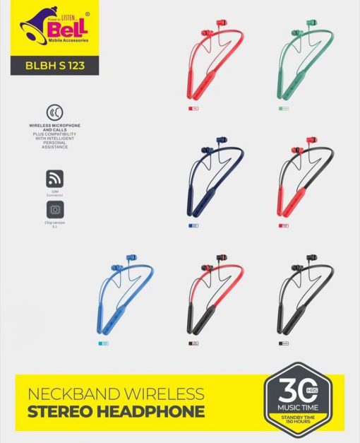 Neckband Wireless Stereo Headphone 30 Hours Music time(BLBH S 123)