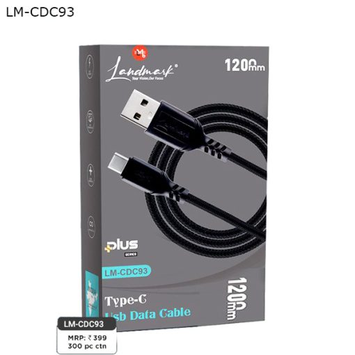 Type-c Usb Data Cable 1200mm 2.4A Plastic Nylon Cable (LM-CDC93) - Image 2