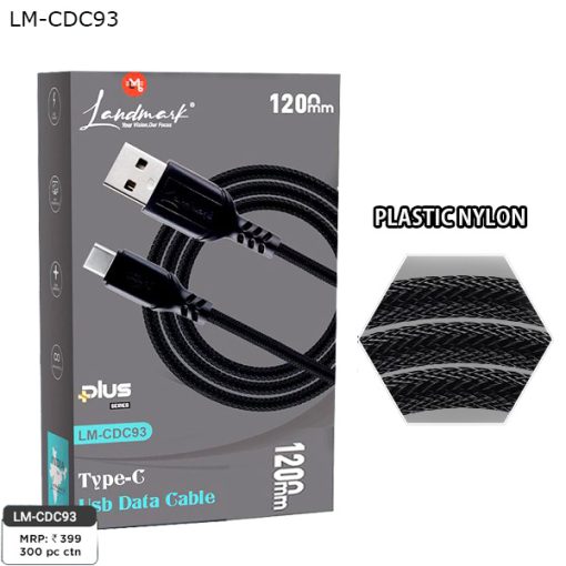 Type-c Usb Data Cable 1200mm 2.4A Plastic Nylon Cable (LM-CDC93)