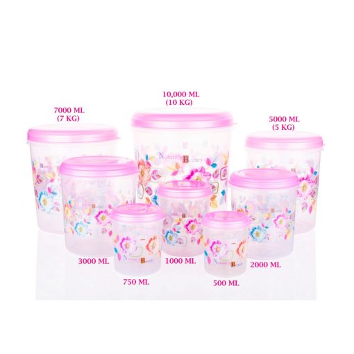 Container Set 8pcs Set Printed (1,2,3,5,7,10,500,750ml)