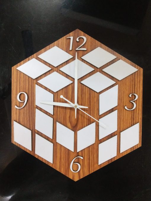 Wall Clock Wooden D55 (SIZE 12*12)