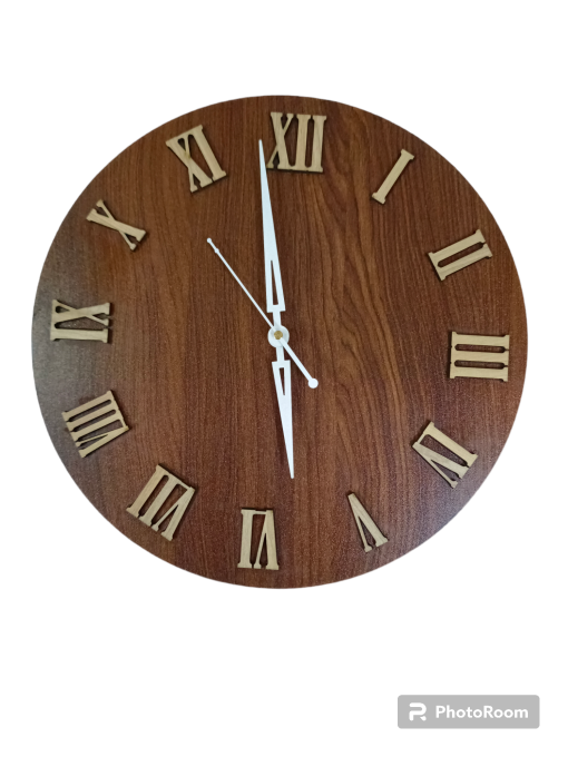 Wall Clock Wooden D65 (SIZE 12*12)