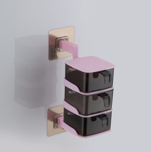 spice box 3 layer, wall mount, plastic material, 20.5*8.5 cm size