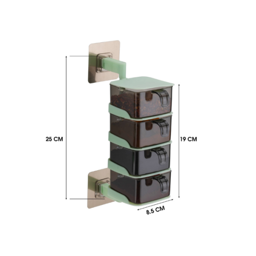 Spice Box 4 Layer, Wall Mount, Plastic Material, 25*8.5 Cm Size - Image 2