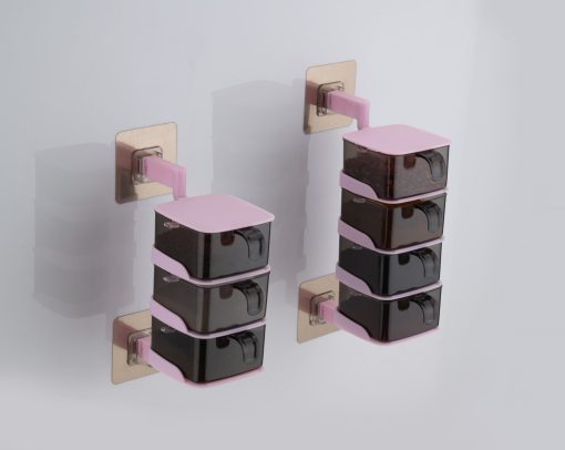 Spice Box 7 Layer, Wall Mount, Plastic Material, 2 pieces set (20.5*8.5 and 25*8.5)