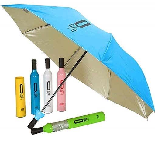 Pocket Folding Wine Bottle Umbrella - Image 2