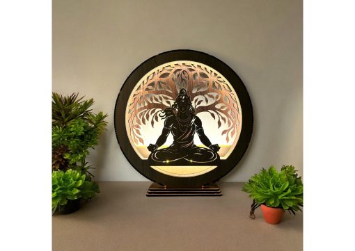 Wooden Lighting Showpiece Mahadev Design - Image 2