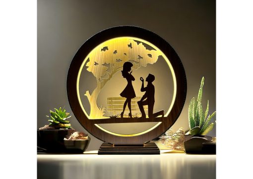 Wooden Lighting Showpiece Couple Design - Image 2