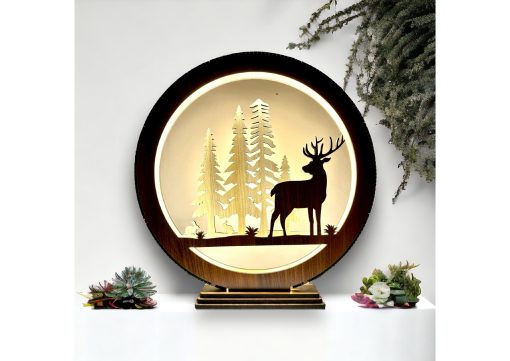 Wooden Lighting Showpiece Deer Design - Image 2