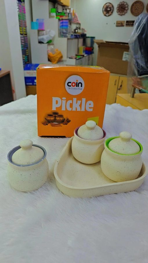 Ceramic Pickle 3pcs Set With Tray