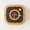 Instagram Style Modern Geometric Wooden Wall Clock – Handmade Oak & Walnut Design | D105