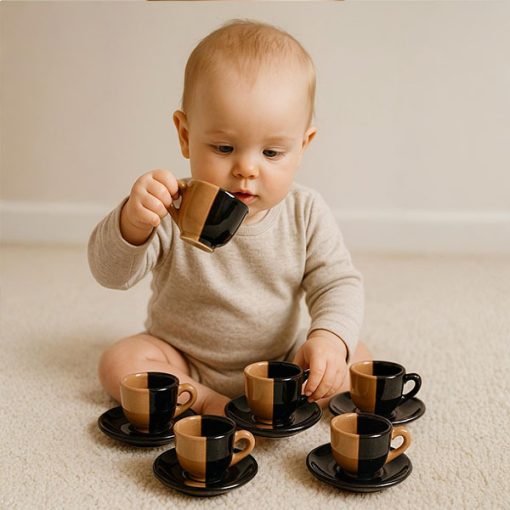 Ceramic Baby Cup With Saucer 6pcs Set