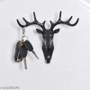 Combo Pack Hiran Key Holder, Deer Head Hander Hook For Wall-Black(2 Pcs)