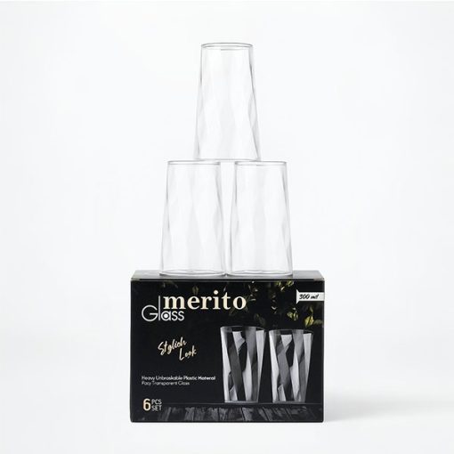 6pcs Juicer Glass|  MERITO GLASS 300ML.