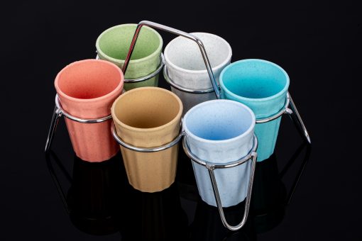 Cup Cutting Chai 6pcs Set With S.S. Stand