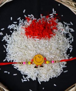 Smiley Face Kids Rakhi with Colorful Beads –...