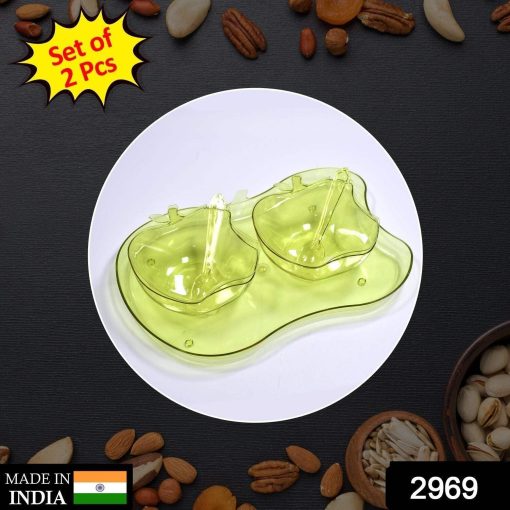 Apple Shape 2Piece Serving Set of Bowl with Spoon & Tray. - Image 3
