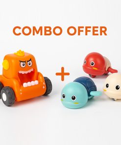 Combo Offer: Monster Push Car + Wind-Up Turtle Toys Set