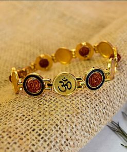 OM & Rudraksh Rakhi Bracelet