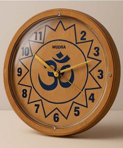 Wooden Om Engraving Rajwadi Premium Wooden Wall Clock With Glass 10″X 10″
