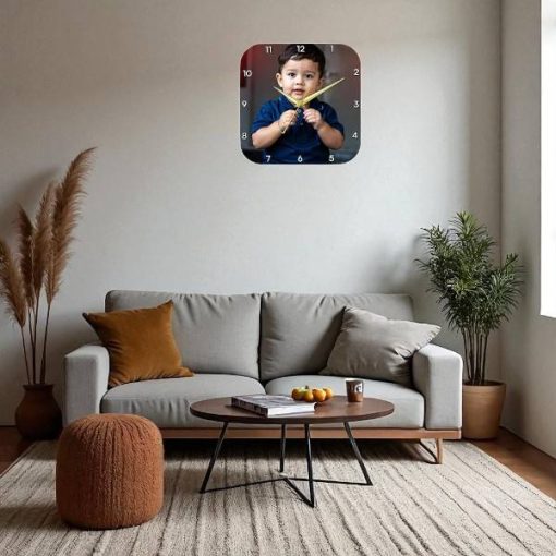 Wall Clocks With Photo Acrylic Photo 12x12inch (Round corner Shape)