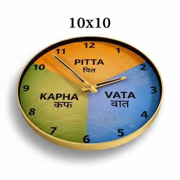 The Ayurvedic Clock – Time Cycle Wall Clock with Golden Frame - Image 2