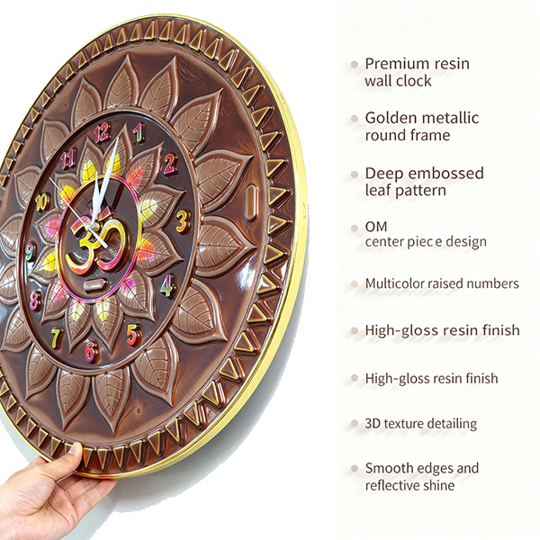 18×18 Resin Art Wooden Wall Clock