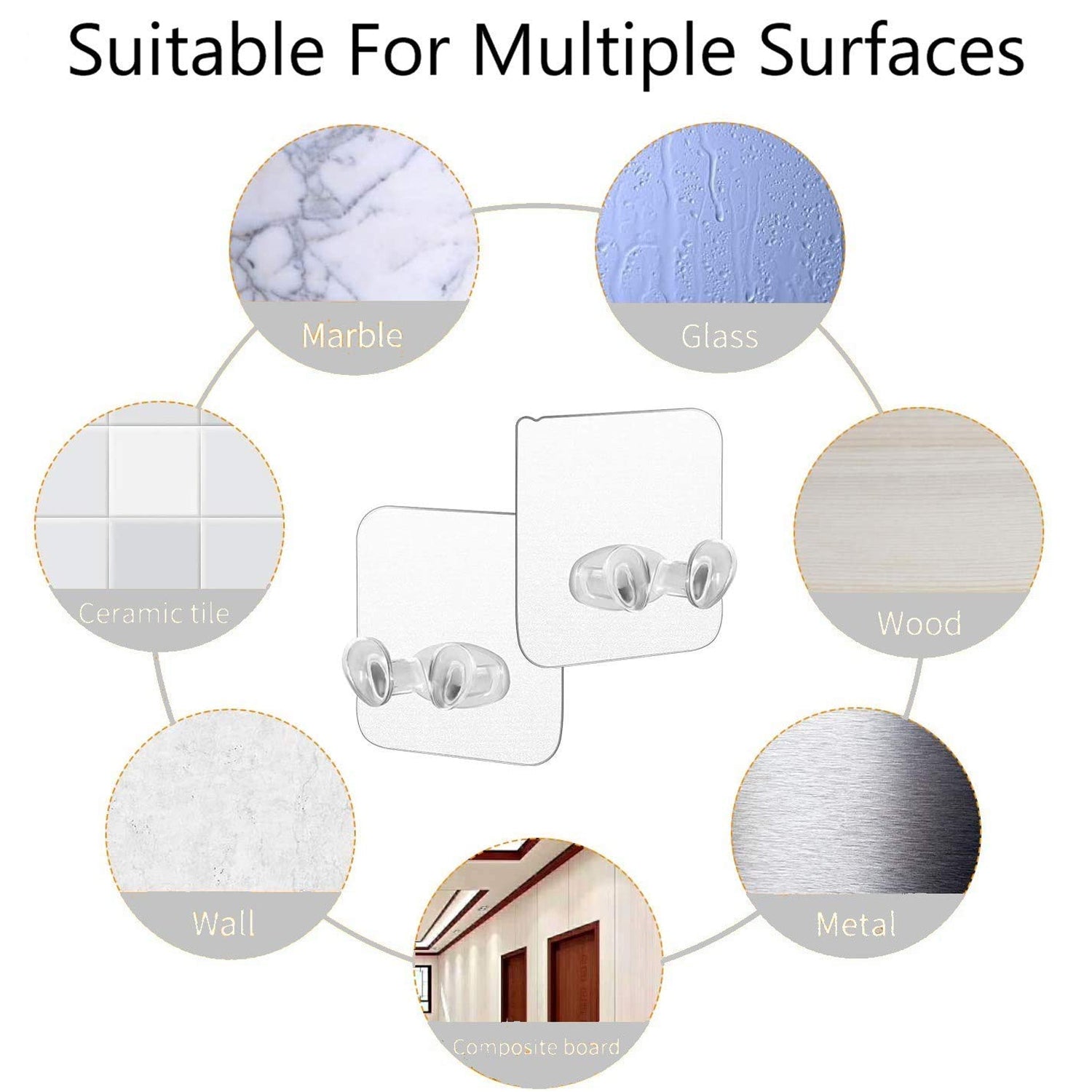 Transparent Self-Adhesive Wall Hook Waterproof & Oil-…