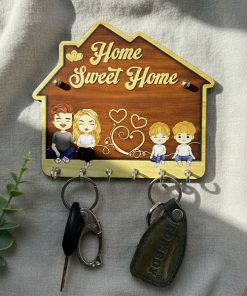 Home Keystand Wooden Printed With 2 Wall Sticker Free| Size 6x8inch