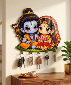 Siya-Ram Cute Wooden Key holder Size: 6x8inch
