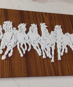 Wooden Wall Frame 7 Horse MDF with Aacrylic