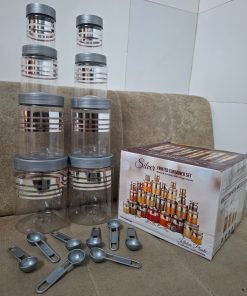Container Silver Line 16pcs Set With Spoon (250ml/350ml/650ml/1200ml) (4pcs Each)