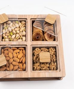 Dry Fruit Box Wooden 4 Section
