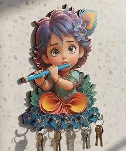 Key Stand Krishna Printed With Hook (6*8inch)