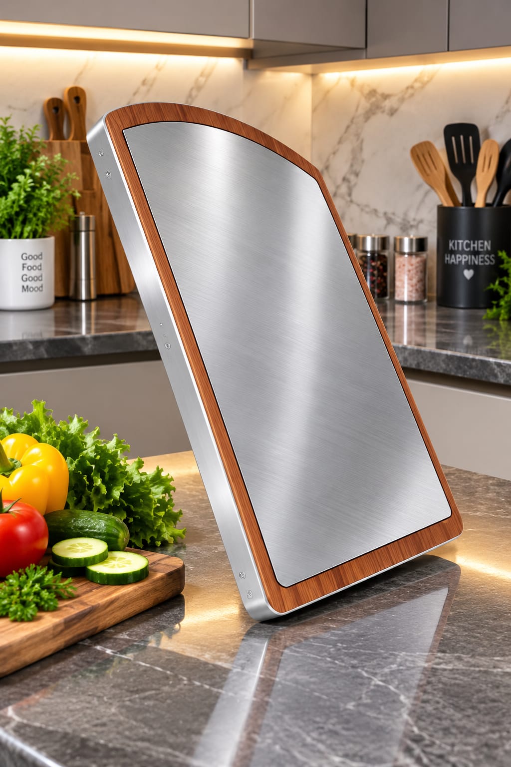 Chopping Board Wooden With SS