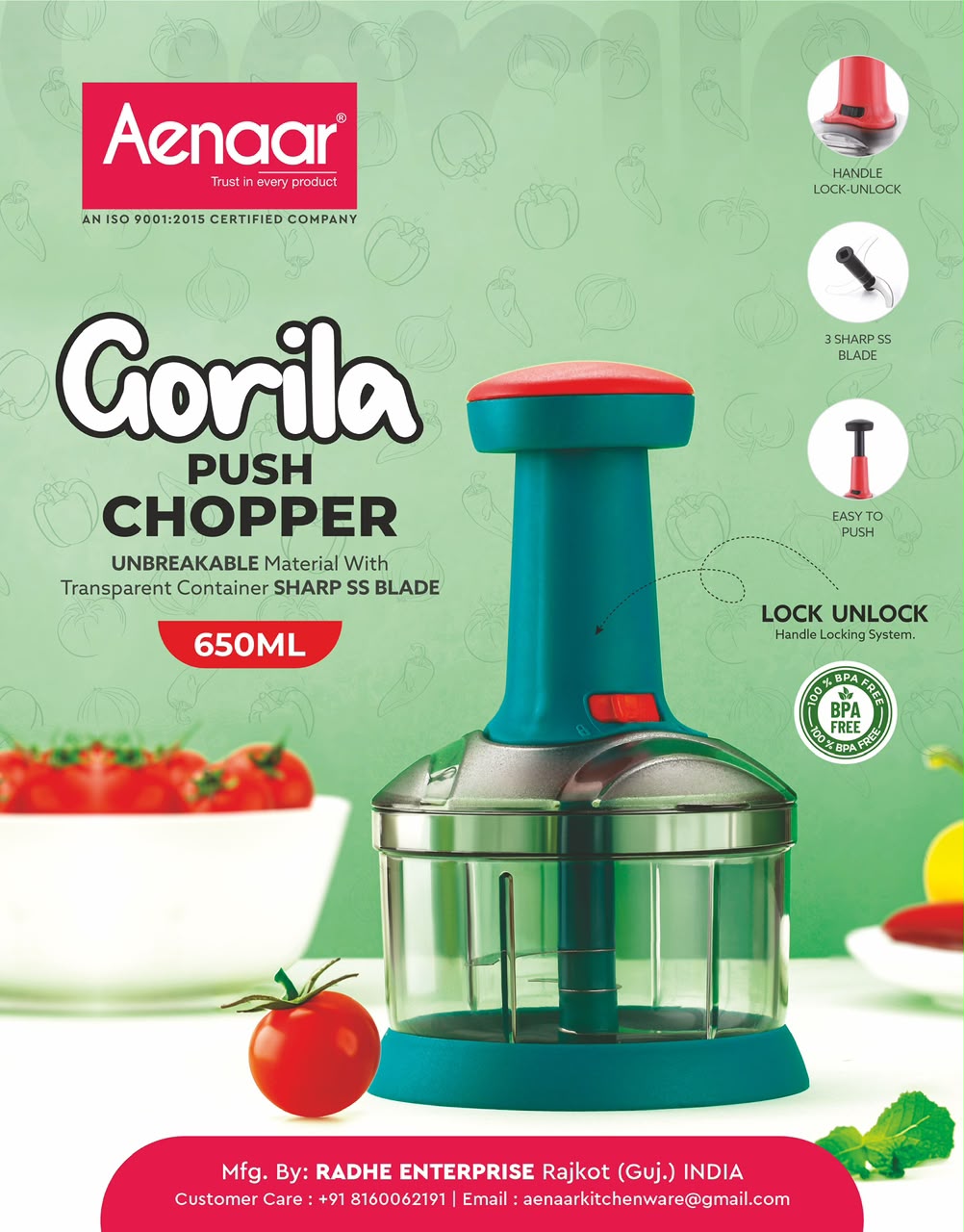 Push Chopper Gorila 650ml(Box-Pack)