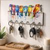 Chidiya Wooden Printed Key Holder | 5 Hooks