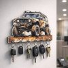 Off-Road Jeep Wall Mounted Key Holder Rack with 6 Hooks