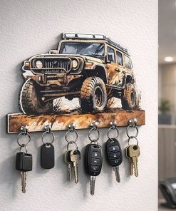 Off-Road Jeep Wall Mounted Key Holder Rack with 6 Hooks