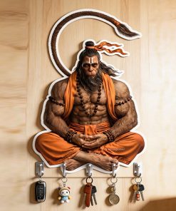 Lord HanumanjI Wooden Printed Key holder