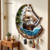 Ship Printed Wooden Key Holder