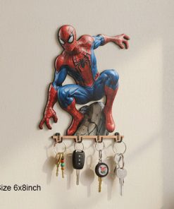 Spiderman Printed Wooden Key Holder