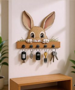 Rabbit Wooden Key Holder