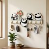 4 Panda Printed wooden Key Holder